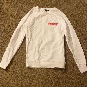 White “Amour” sweatshirt